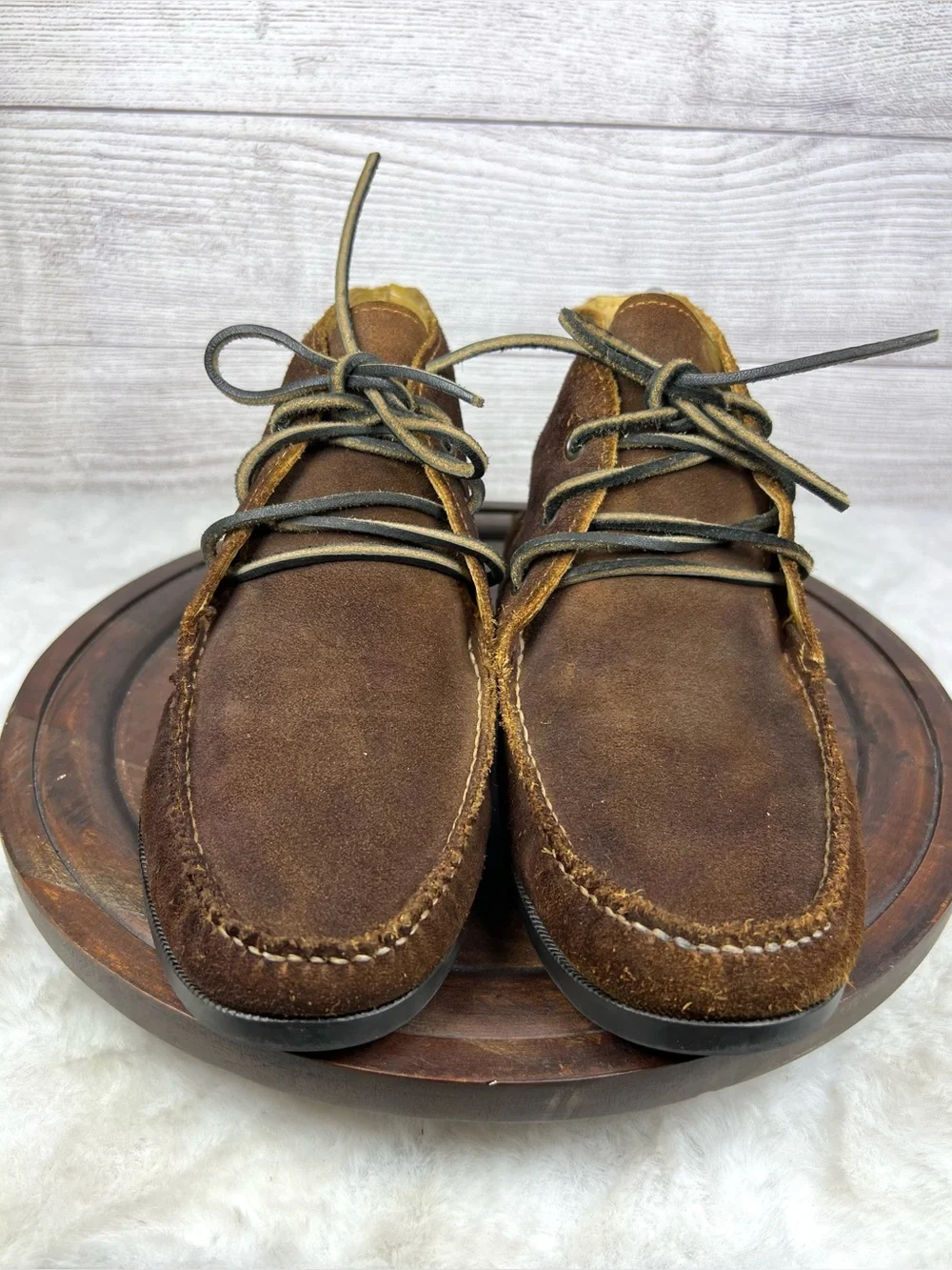 Quoddy Mens Chukka Boots Brown Leather Suede Moccasin Amazonas Shoes Size 9